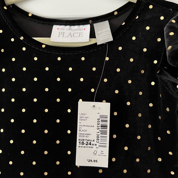 Black & Gold Velvet Dress - Picture 2 of 3